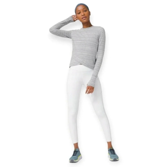 Lululemon Close to Crossing Long Sleeve *Rulu White Gray Stripe Jacquard 4 - Picture 15 of 16